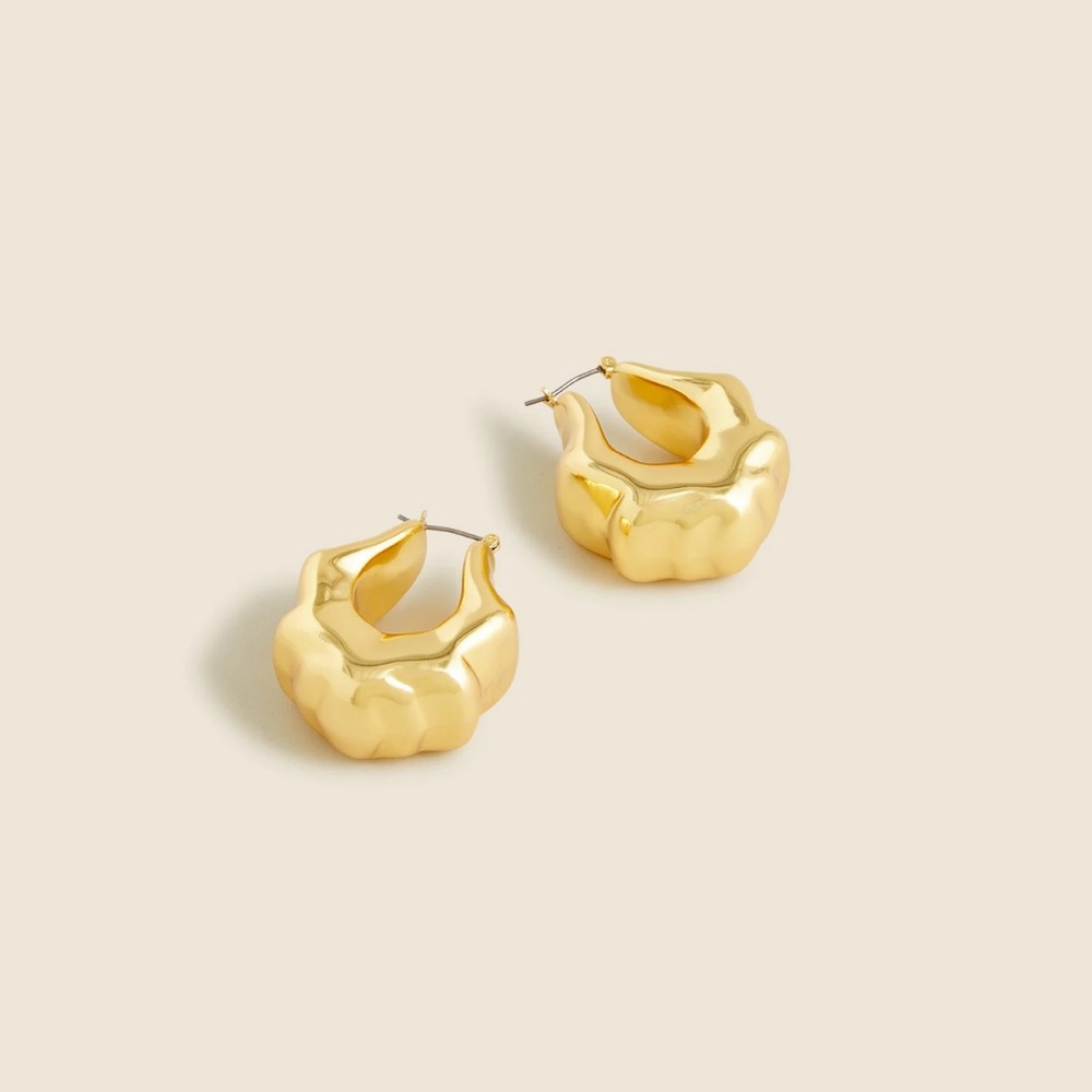 J. Crew chunky gold hoop earrings.
